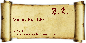 Nemes Koridon névjegykártya